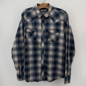 Wrangler Retro Premium Plaid Snap Front Western Shirt XXL